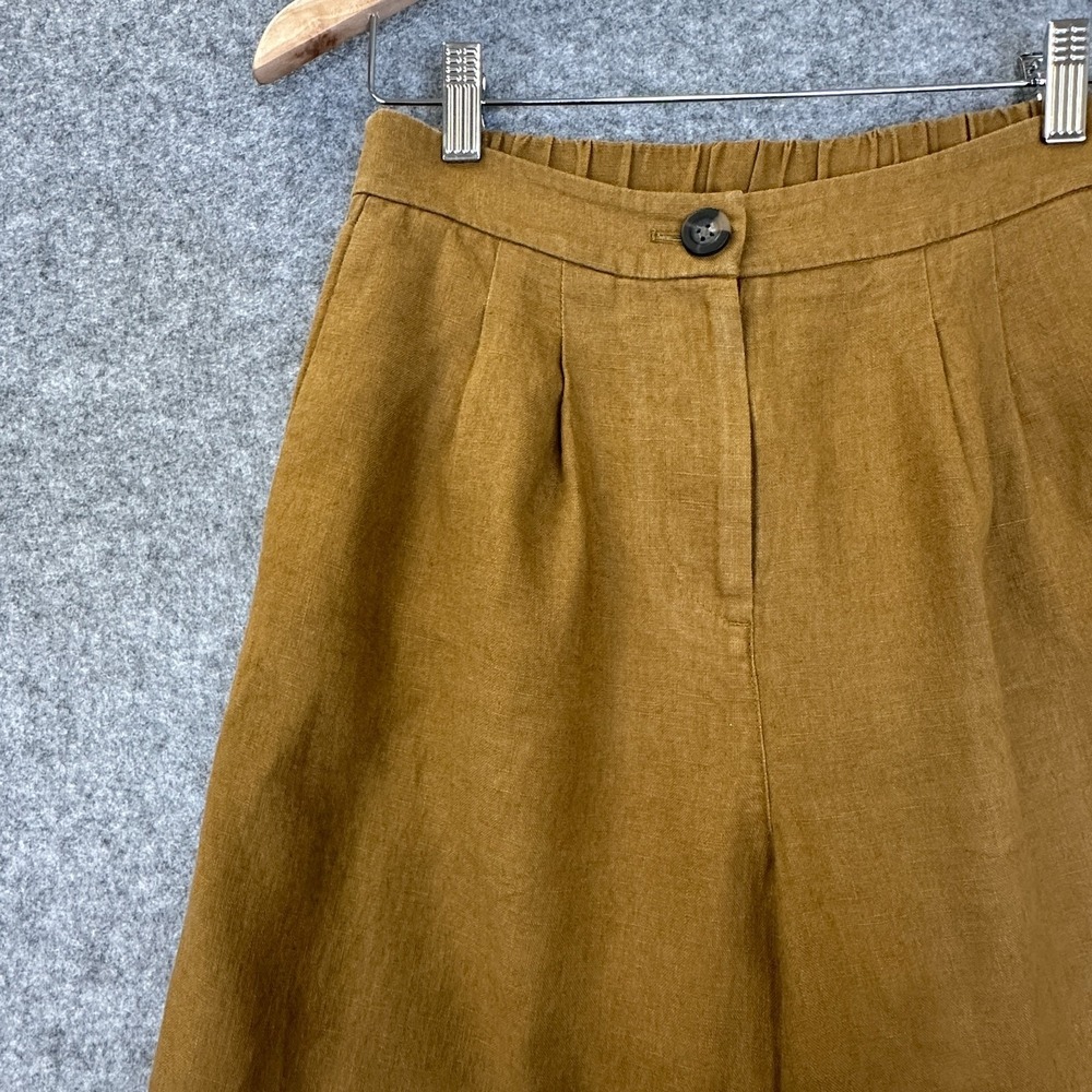 Boden Dulwich 100% Linen Trousers Womens 4P Gingerbread Wide Leg EUC - Picture 3 of 12